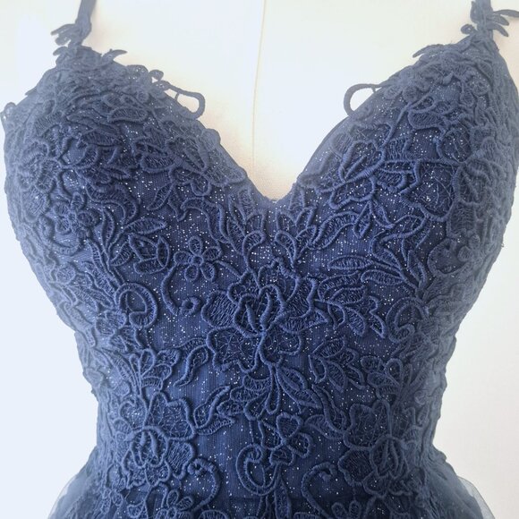 Dark blue graduation dress, size 2 - Picture 2 of 11